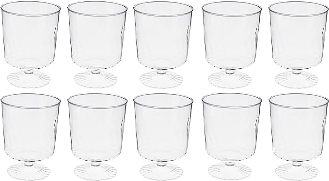 Fineline Flairware 8 oz. 1-Piece Clear Plastic Wine Cup - 240/Case-Chicken Pieces
